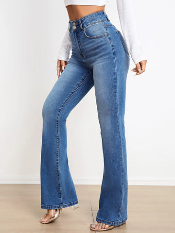 High Waist Washed Jeans