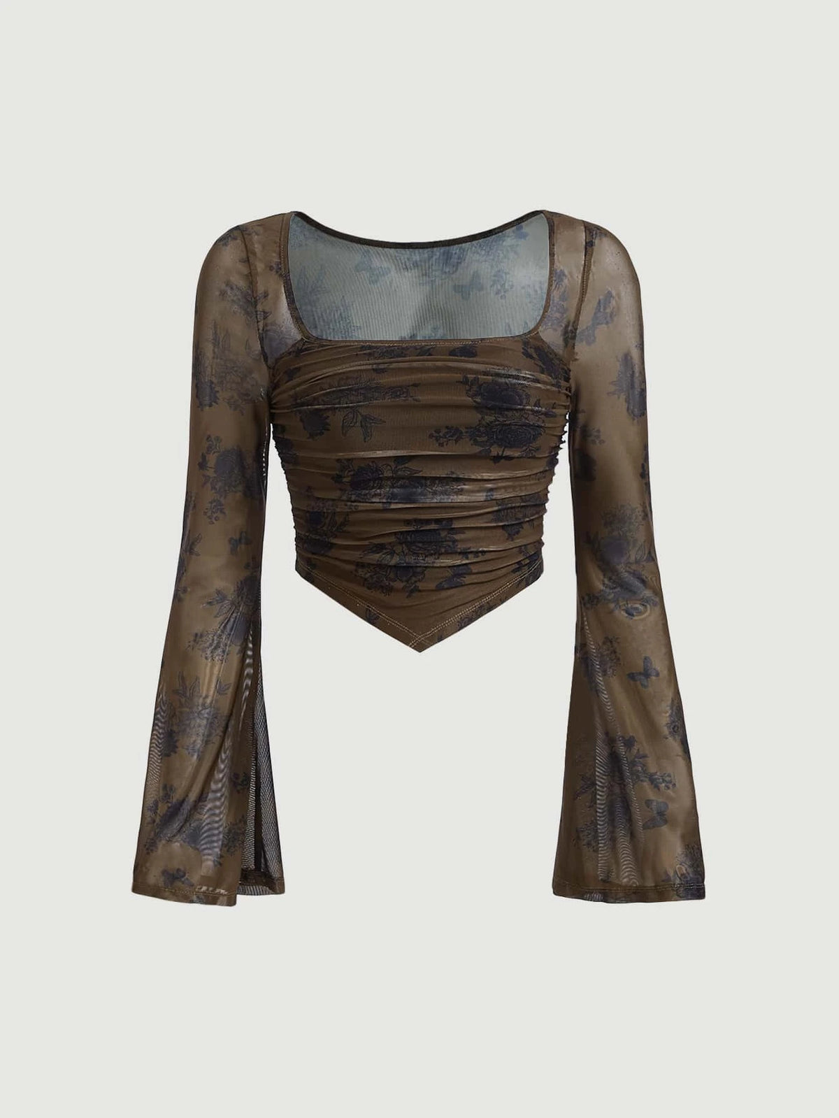 MOD Floral Print Hanky Hem Tee