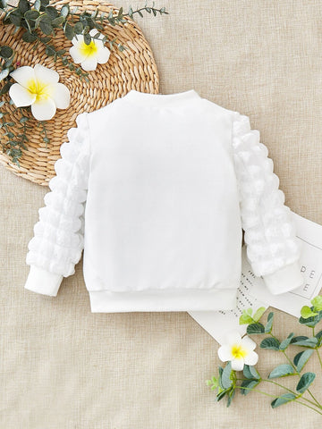Baby Slogan Graphic Bow Front Sweatshirt