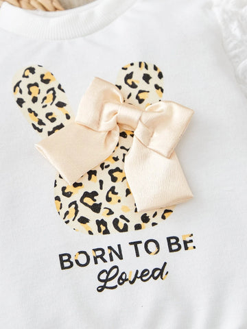 Baby Slogan Graphic Bow Front Sweatshirt