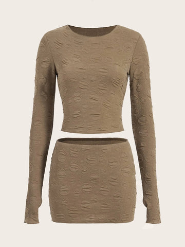 ICON Solid Crop Tee & Bodycon Skirt