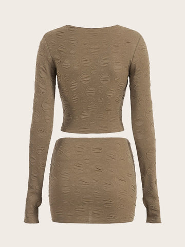 ICON Solid Crop Tee & Bodycon Skirt