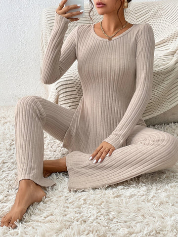 Unity Split Hem Tee & Flare Leg Pants