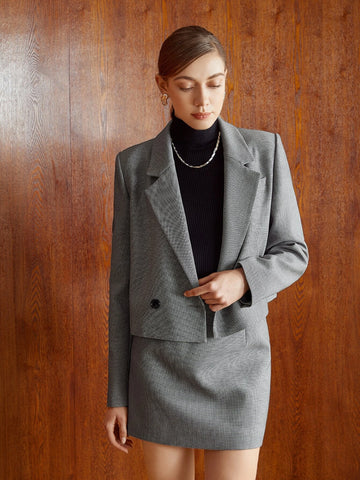 MOTF PREMIUM VISCOSE HOUNDSTOOTH SKIRT