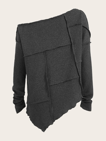 Press Crease Drop Shoulder Lettuce Trim Tee