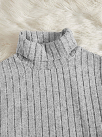 Turtleneck Drop Shoulder Tee & Skirt