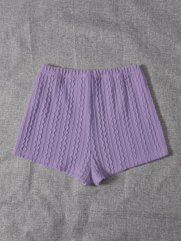 EZwear Solid Elastic Waist Shorts