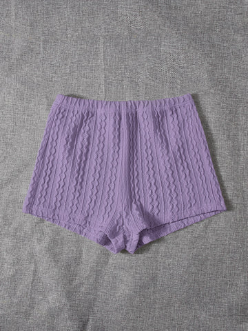 EZwear Solid Elastic Waist Shorts