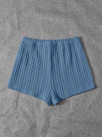 EZwear Solid Elastic Waist Shorts