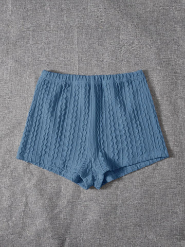 EZwear Solid Elastic Waist Shorts