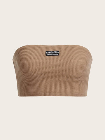 Letter Patched Tube Top