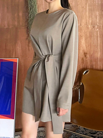 DAZY Solid Knot Detail Fitted Dress