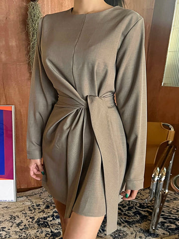 DAZY Solid Knot Detail Fitted Dress