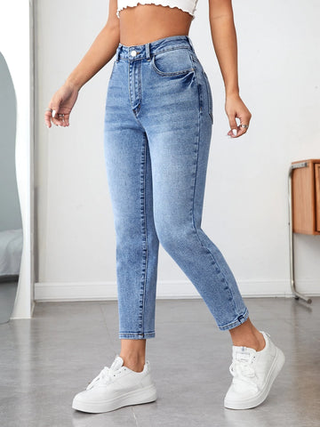 PETITE High Waist Mom Fit Jeans