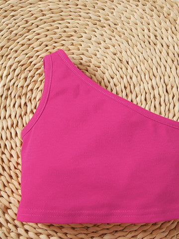 Baby One Shoulder Top & Paper Bag Waist Shorts