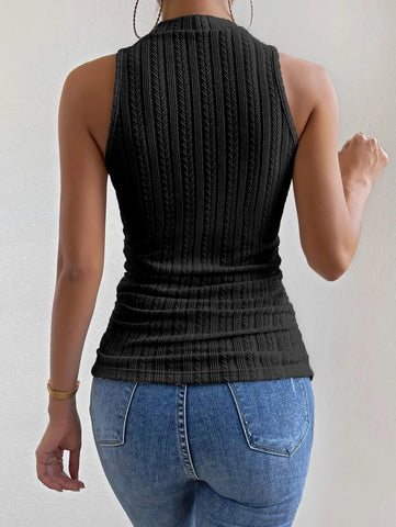 Solid Mock Neck Tank Top