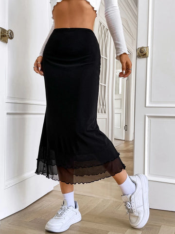 High Waist Mermaid Hem Skirt