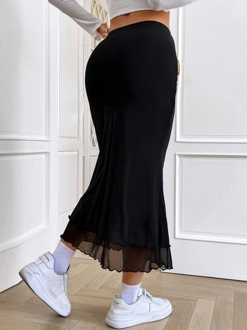 High Waist Mermaid Hem Skirt