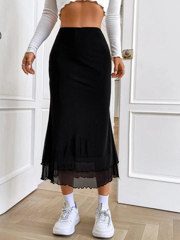 High Waist Mermaid Hem Skirt