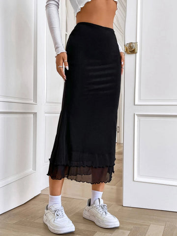 High Waist Mermaid Hem Skirt