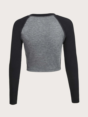 ROMWE Skull & Floral Graphic Raglan Sleeve Tee