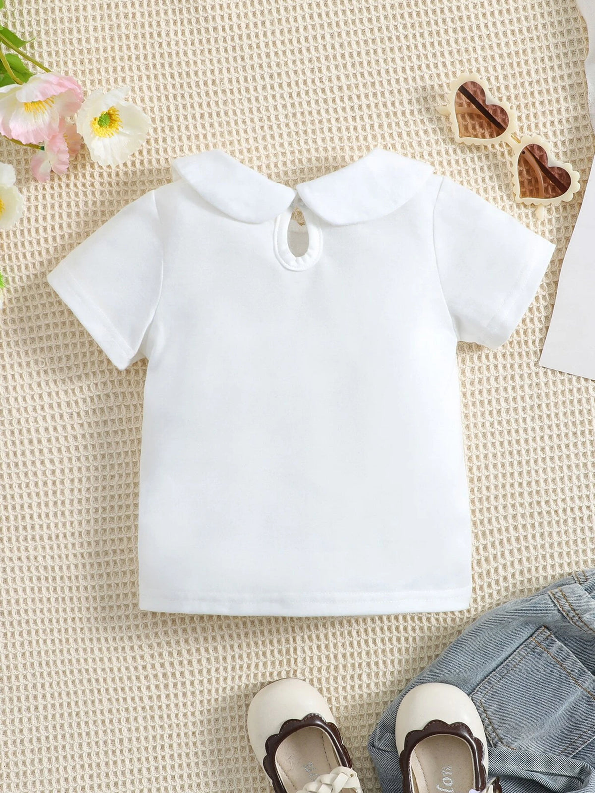 Baby Peter Pan Collar Keyhole Back Tee
