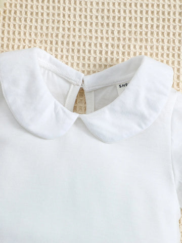 Baby Peter Pan Collar Keyhole Back Tee