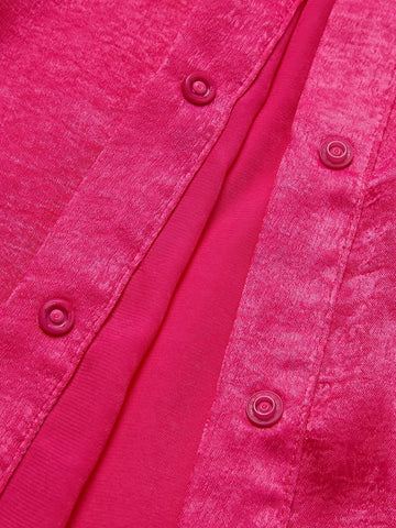 Pleated Lantern Sleeve Shirt Dress