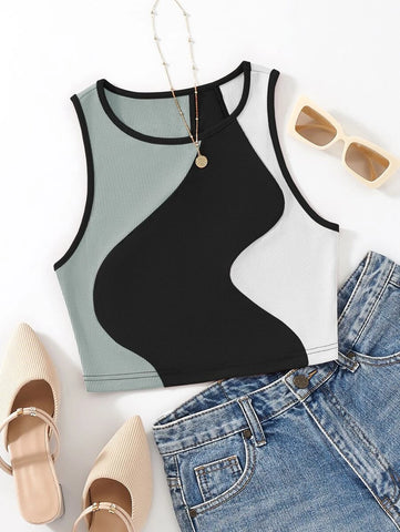 Color Block Tank Top