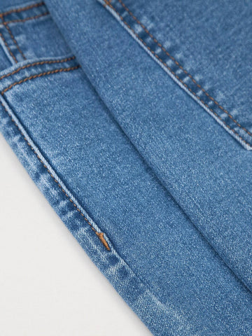 Rhinestone Fringe Asymmetrical Hem Skinny Jeans