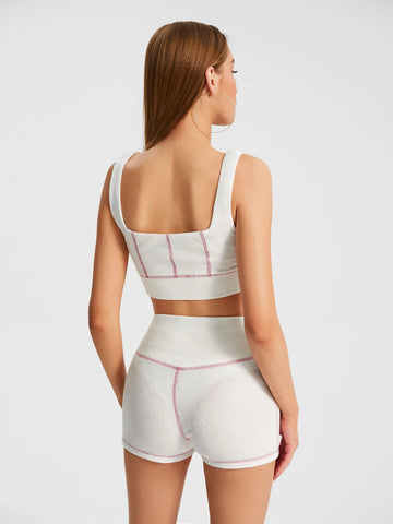Drea Contrast Stitch Tank Top & Shorts Set