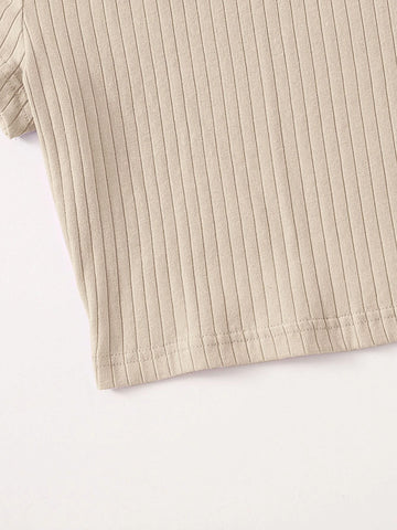 EZwear Solid Rib-knit Top