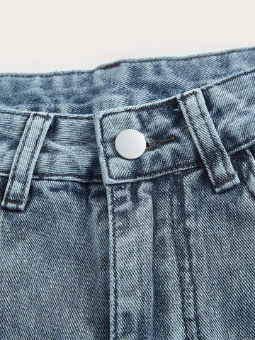 ROMWE Grunge Punk Star Print Straight Leg Jeans