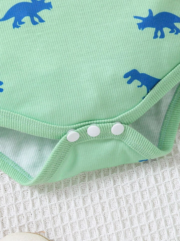 Newborn Baby Dinosaur Print Bodysuit & Shorts