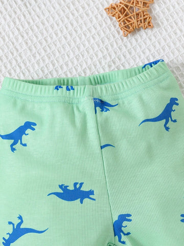 Newborn Baby Dinosaur Print Bodysuit & Shorts