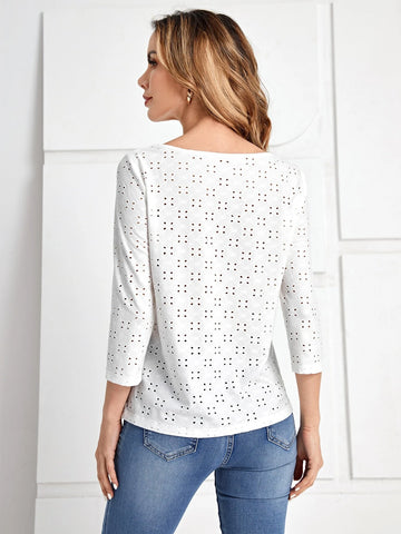 EMERY ROSE Solid Schiffy Tee