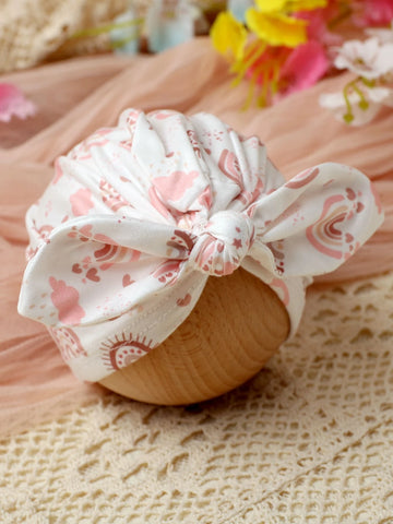 Newborn Photography Rainbow Print Blanket With Accessory Hat