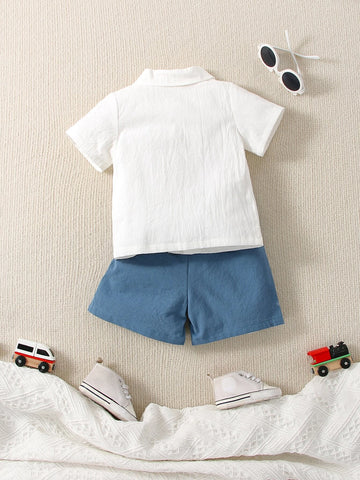Baby Dinosaur Embroidery Shirt & Shorts