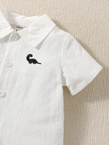 Baby Dinosaur Embroidery Shirt & Shorts