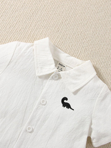 Baby Dinosaur Embroidery Shirt & Shorts