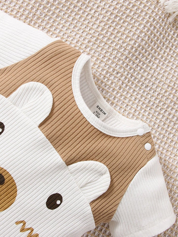 Baby Cartoon Graphic Romper & Hat