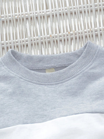 Toddler Boys Color Block Pullover & Contrast Side Seam Sweatpants