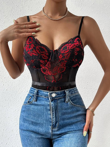 Floral Lace Cami Bodysuit