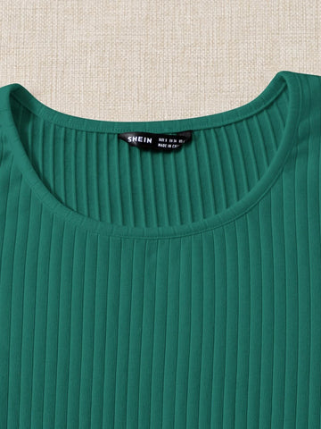 EZwear Solid Rib-knit Top