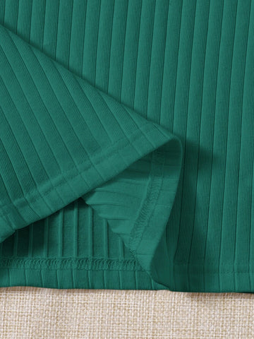 EZwear Solid Rib-knit Top