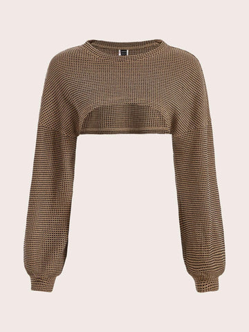 ROMWE PUNK Drop Shoulder Super Crop Top Without Cami Top