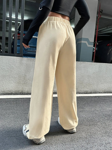 ICON Star Print Contrast Tape Side Pants