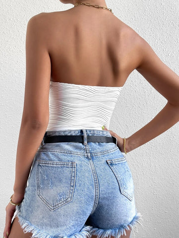 Solid Textured Tube Bodysuit