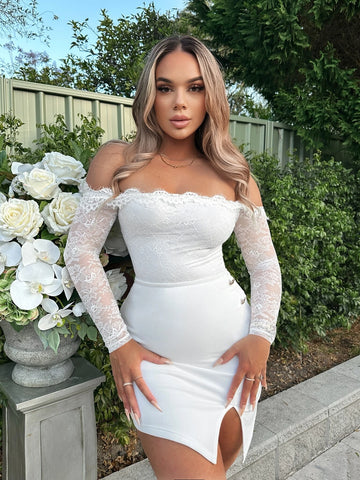 Off Shoulder Lace Bodysuit