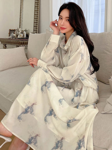 DAZY Allover Print Button Front Shirt & A-line Dress